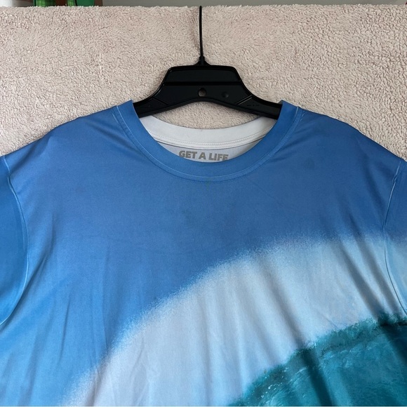 Men’s Get A Life Surfing Ocean Shirt Graphic T Size XL Surf Weird Water - Picture 2 of 8